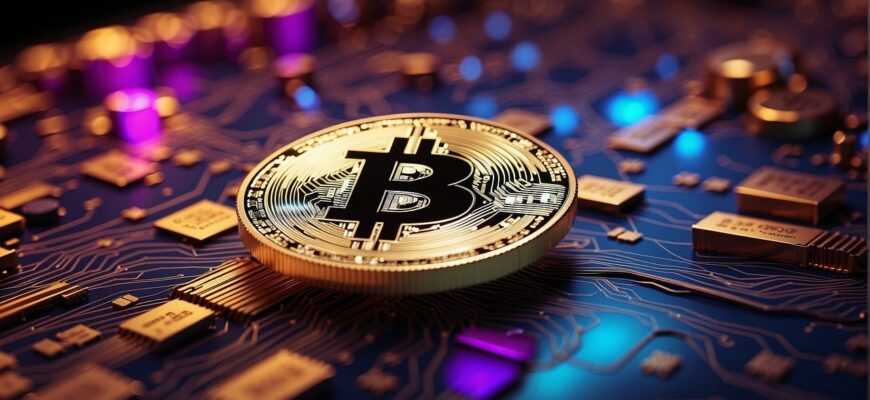 bitcoin, circuit board, cryptocurrency